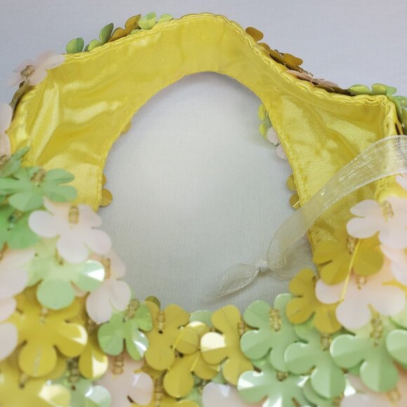 Handcrafted Viral TikTok Beaded Bag Made in India Yellow Flowers Petals Purse - Picture 11 of 14